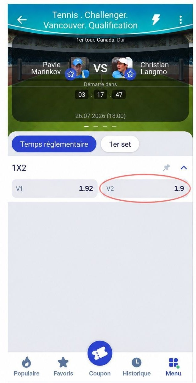 1xBet Cotes