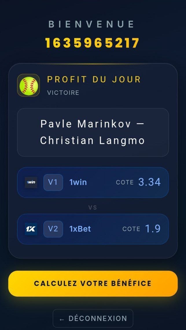 Profit détecté par SUREBET